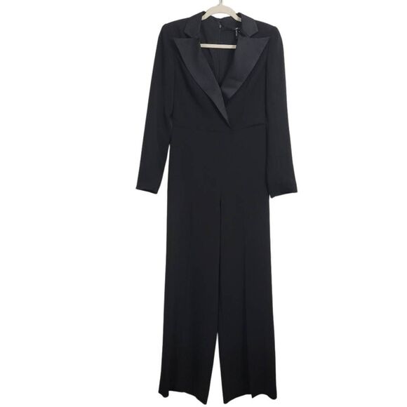 Jay Godfrey Roland Black Tuxedo Jumpsuit Sz 4 Sophisticated Classy Modest Elegan - Picture 3 of 15